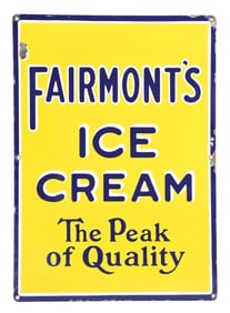 FAIRMONT'S ICE CREAM PORCELAIN SIGN