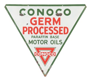 CONOCO GERM PROCESSED MOTOR OILS PORCELAIN SIGN