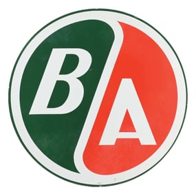BRITISH AMERICAN OIL PORCELAIN SERVICE STATION SIGN