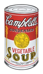 CAMPBELL'S VEGETABLE SOUP CURVED CAN PORCELAIN SIGN