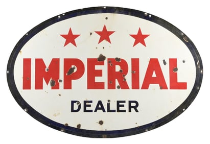 IMPERIAL DEALER PORCELAIN SERVICE STATION SIGN