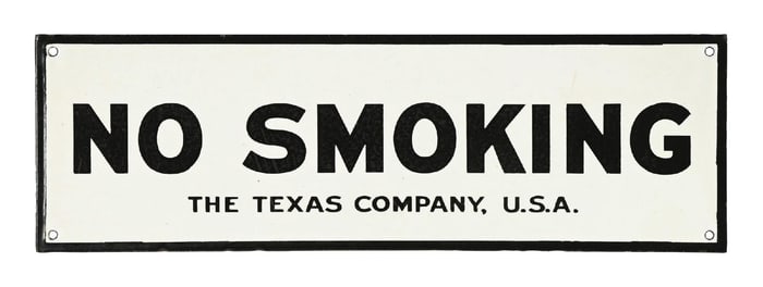 TEXACO "NO SMOKING" PORCELAIN SIGN