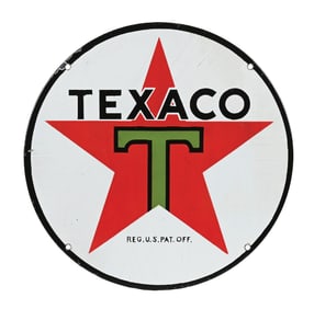 TEXACO GASOLINE & MOTOR OIL PORCELAIN SIGN