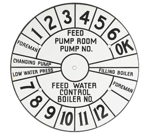NOS BOILER ROOM PORCELAIN DIAL SIGN