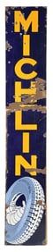 MICHELIN TIRES PORCELAIN SIGN W/ TIRE & BIBENDUM GRAPHIC