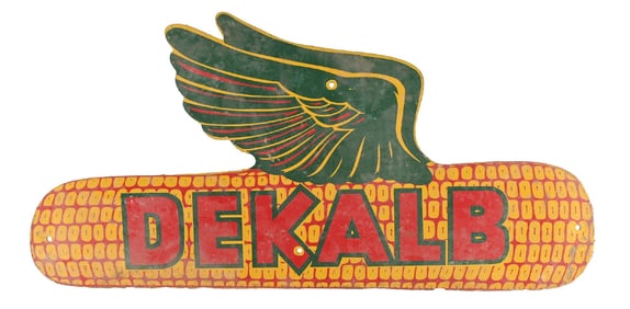 DECALB FLYING EAR OF CORN MASONITE SIGN