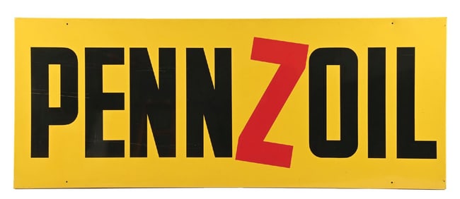 PENNZOIL MOTOR OIL TIN SERVICE STATION SIGN