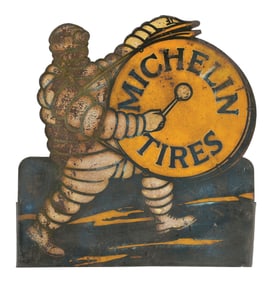 MICHELIN TIRES DIE CUT TIN TIRE RACK SIGN