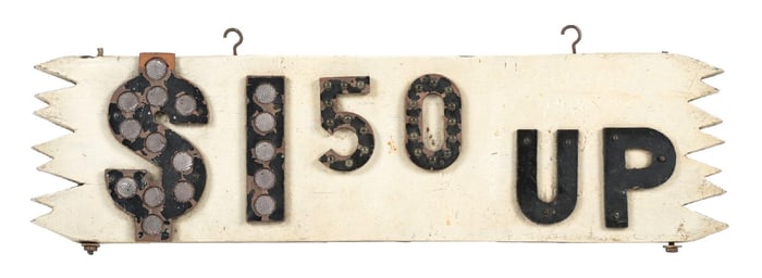 $1.50 & UP THREE DIMENSIONAL WOOD SIGN WITH GLASS REFLECTORS