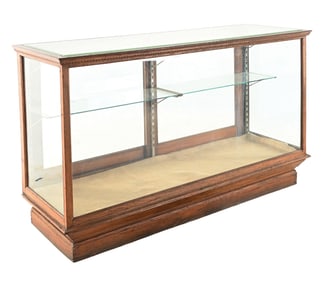 LARGE OAK & GLASS STORE DISPLAY SHOWCASE