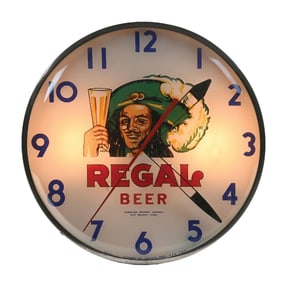 RARE REGAL BEER LIGHT-UP ADVERTISING CLOCK