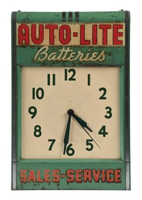 AUTO-LITE BATTERIES SALES & SERVICE ADVERTISING CLOCK