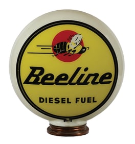 BEELINE DIESEL FUEL COMPLETE 13.5" GLOBE ON MILK GLASS GILL BODY