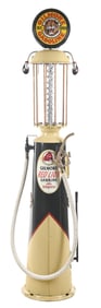 CLEAR VISION TEN GALLON VISIBLE GAS PUMP RESTORED IN GILMORE GASOLINE