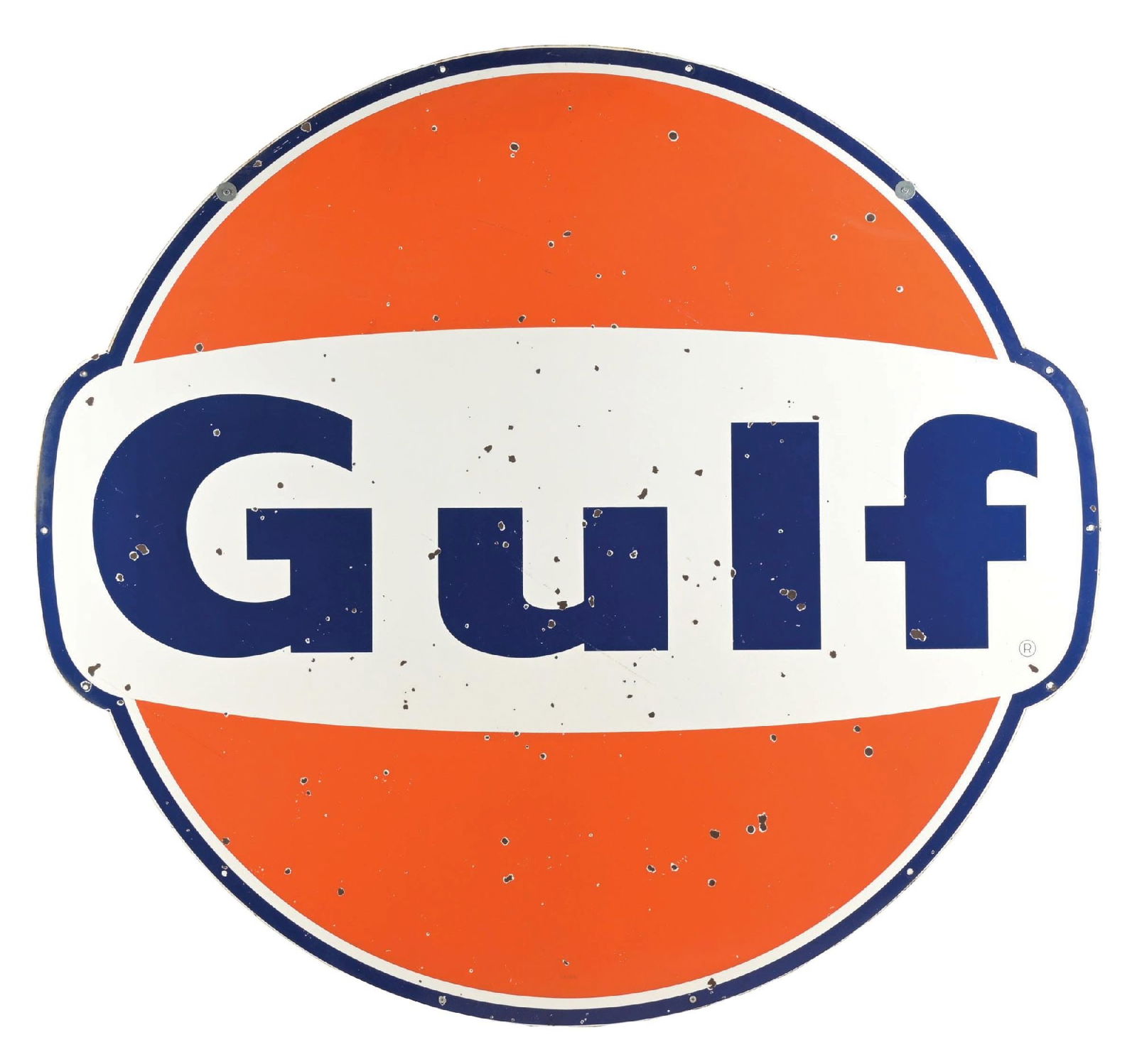 GULF GASOLINE PORCELAIN SERVICE STATION SIGN (1 of 2)