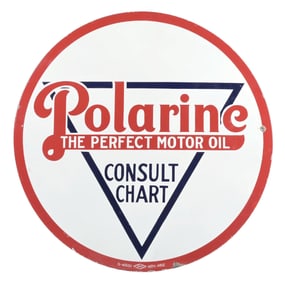 POLARINE "THE PERFECT MOTOR OIL" PORCELAIN SIGN