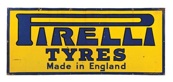 PIRELLI TIRES PORCELAIN SERVICE STATION SIGN