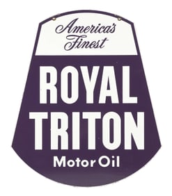 UNION 76 ROYAL TRITON MOTOR OIL PORCELAIN SIGN
