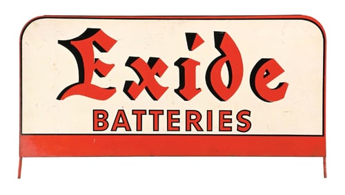 EXIDE BATTERIES TIN RACK TOPPER SIGN