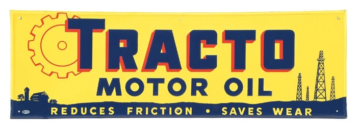 TRACTO MOTOR OIL EMBOSSED TIN SIGN