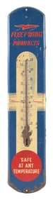 FLEET WING PRODUCTS TIN SERVICE STATION THERMOMETER
