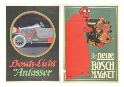 COLLECTION OF 2: BOSCH AUTOMOTIVE PAPER POSTERS.
