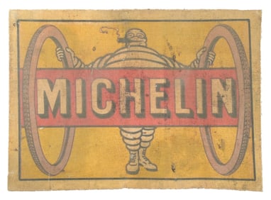 MICHELIN TIRES CANVAS BANNER W/ BIBENDUM GRAPHIC