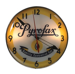 PYROFAX CONTROLLED GAS ADVERTISING LIGHT-UP CLOCK