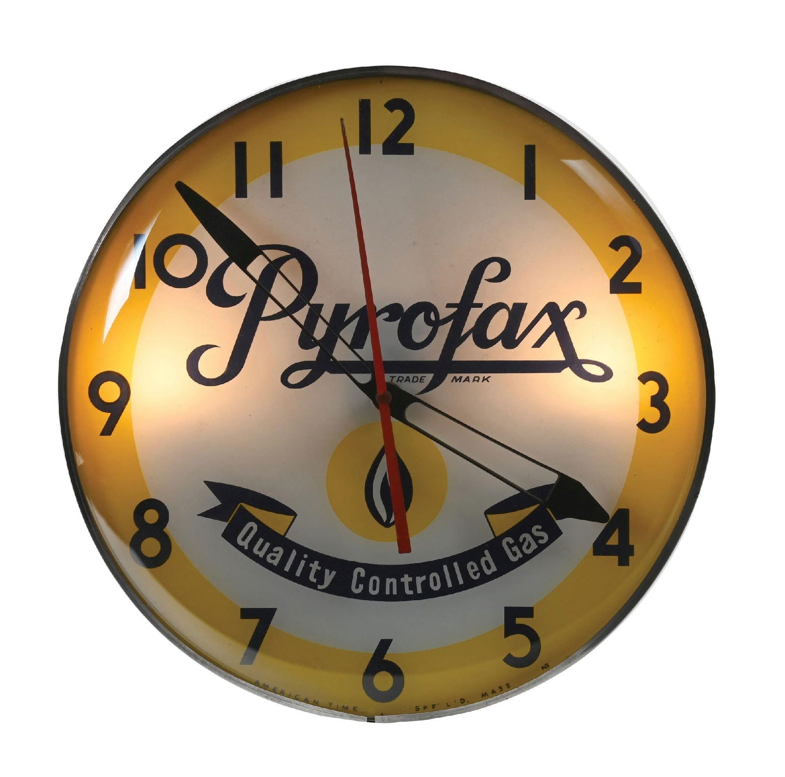 PYROFAX CONTROLLED GAS ADVERTISING LIGHT-UP CLOCK (1 of 3)