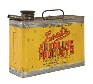 LESH'S ARKOLINE MOTOR OIL HALF GALLON CAN