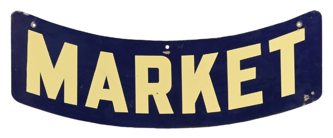 MARKET DOUBLE SIDED PORCELAIN SIGN