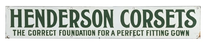 HENDERSON CORSETS PORCELAIN SIGN