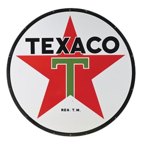 TEXACO GASOLINE PORCELAIN SERVICE STATION SIGN