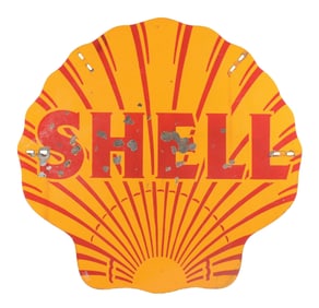 SHELL GASOLINE PORCELAIN SERVICE STATION SIGN