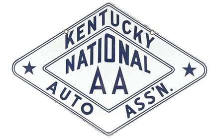 KENTUCKY NATIONAL AUTO ASSOCIATION PORCELAIN SIGN