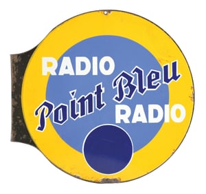 POINT BLEU RADIO PORCELAIN FLANGE SIGN