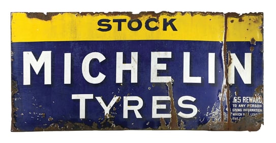 MICHELIN TIRES PORCELAIN SERVICE STATION SIGN