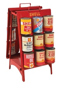 SHELL MOTOR OIL TIN SERVICE STATION QUART CAN RACK
