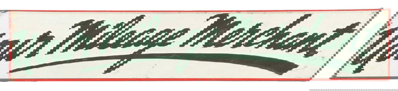 CONOCO YOUR MILEAGE MERCHANT EMBOSSED TIN SELF-FRAMED SIGN: SST. C. 1940s. CONDITION: Bright color and gloss with light surface scratches in the inner field as well as some heavier scratches in the outer field. Light paint loss at the raised outer edge, but