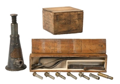 COLLECTION OF 3: MICHELIN TIRES REPAIR KIT & CAR JACK.