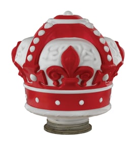 CROWN GASOLINE ONE PIECE CAST MILK GLASS GLOBE