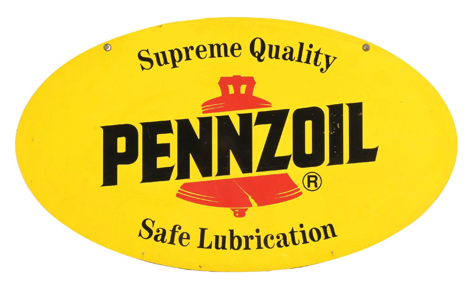 PENNZOIL SAFE LUBRICATION TIN SERVICE STATION SIGN (1 of 2)