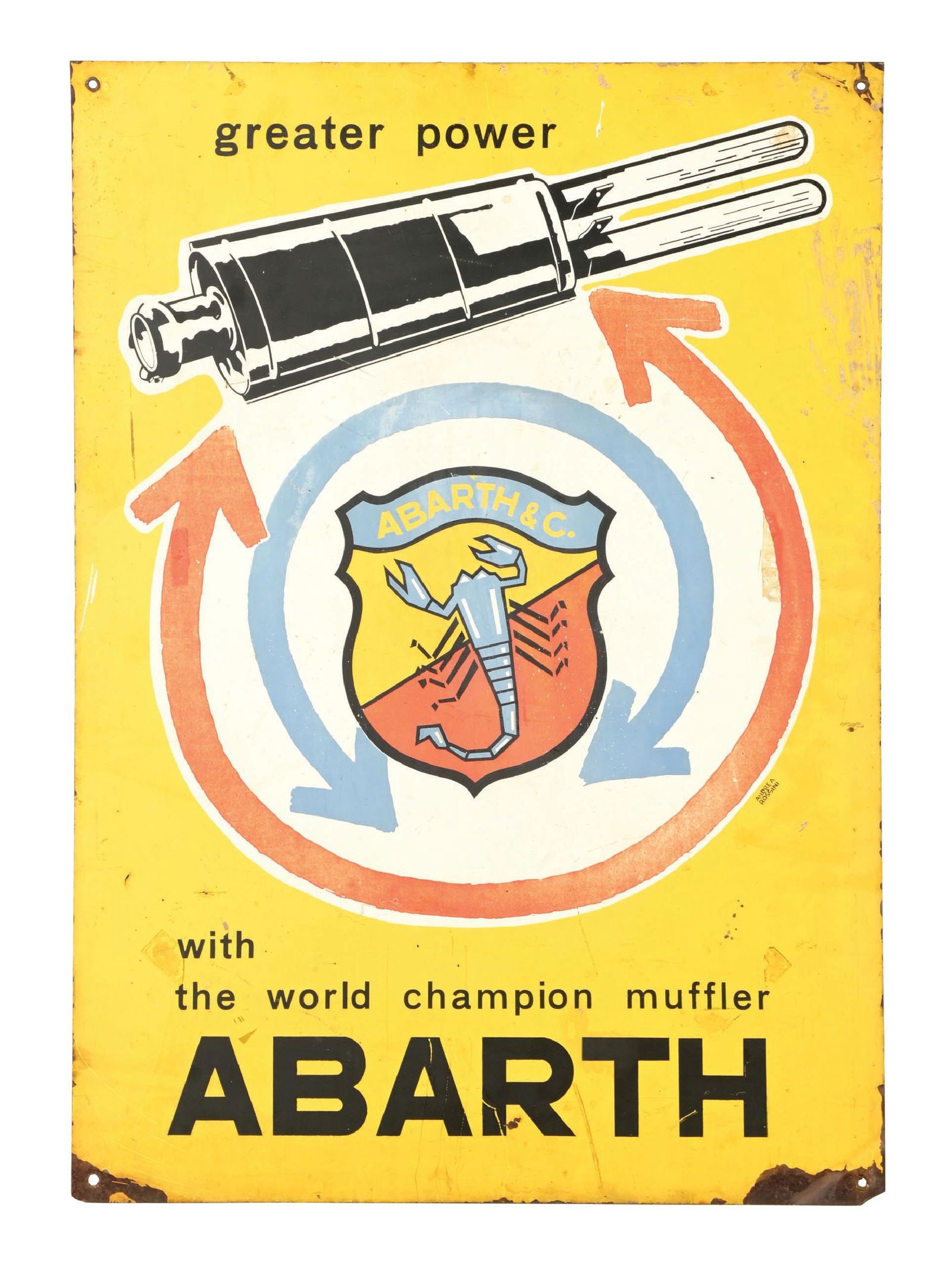 ABARTH MUFFLERS TIN SERVICE STATION SIGN (1 of 2)