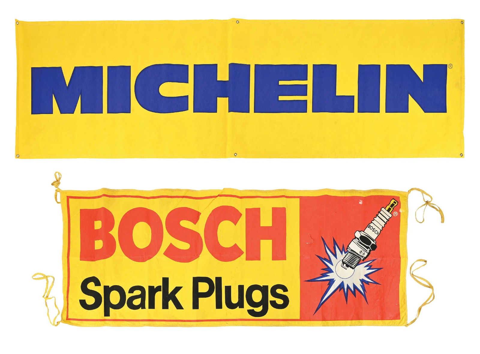 COLLECTION OF 2: MICHELIN TIRES & BOSCH SPARK PLUG BANNERS (1 of 3)