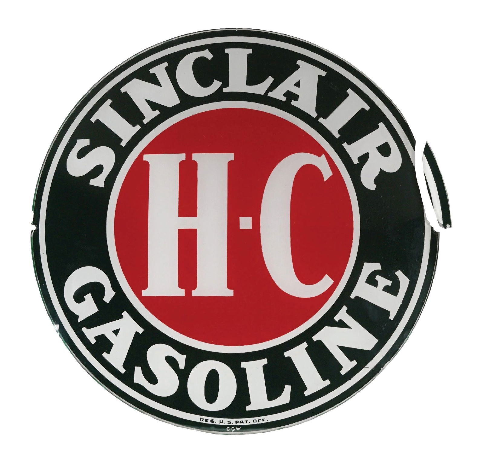 SINCLAIR H-C GASOLINE 13.5" SINGLE GLOBE LENS (1 of 2)