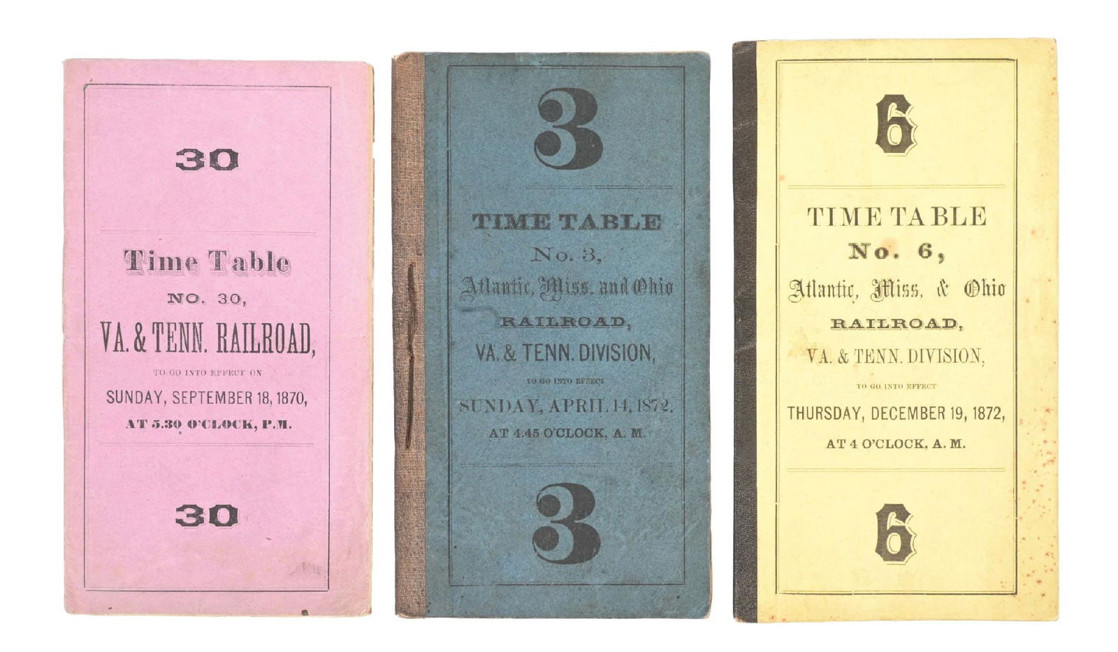 LOT OF 1870S RAILROAD TIMETABLES (1 of 3)