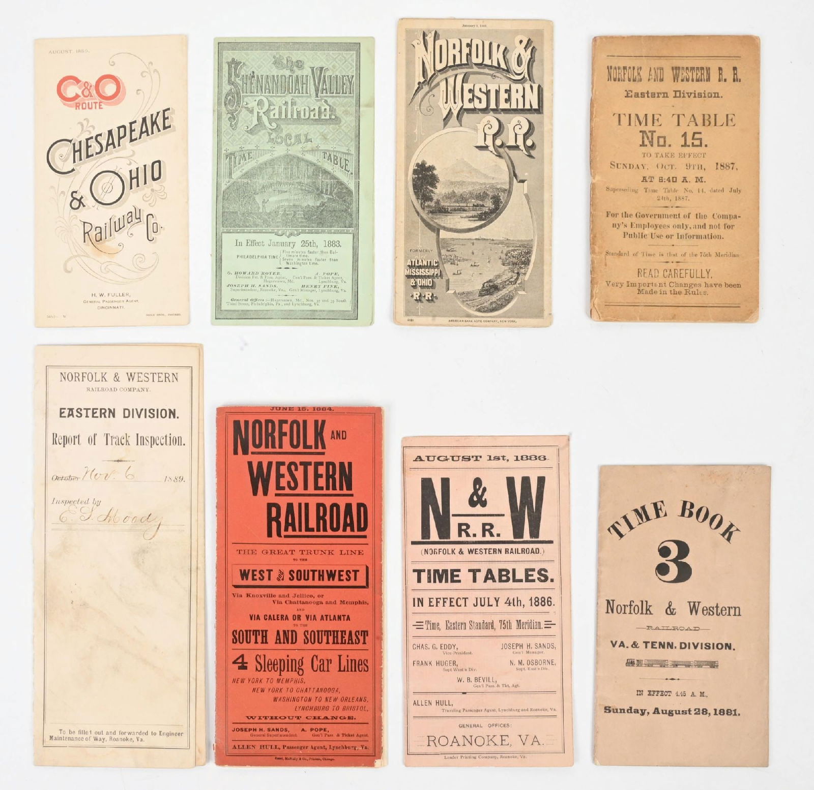 LOT OF 1880S RAILROAD PAMPHLETS & TIMETABLES (1 of 2)