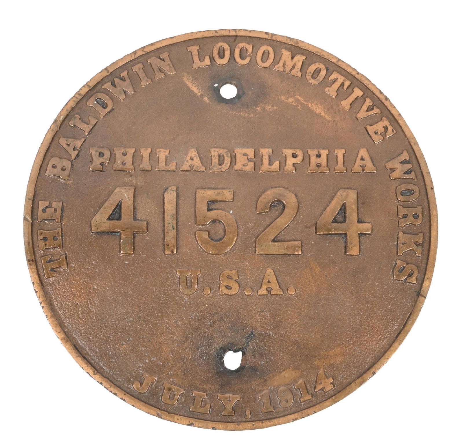 N&W RR LOCOMOTIVE BUILDER’S PLATE (1 of 2)