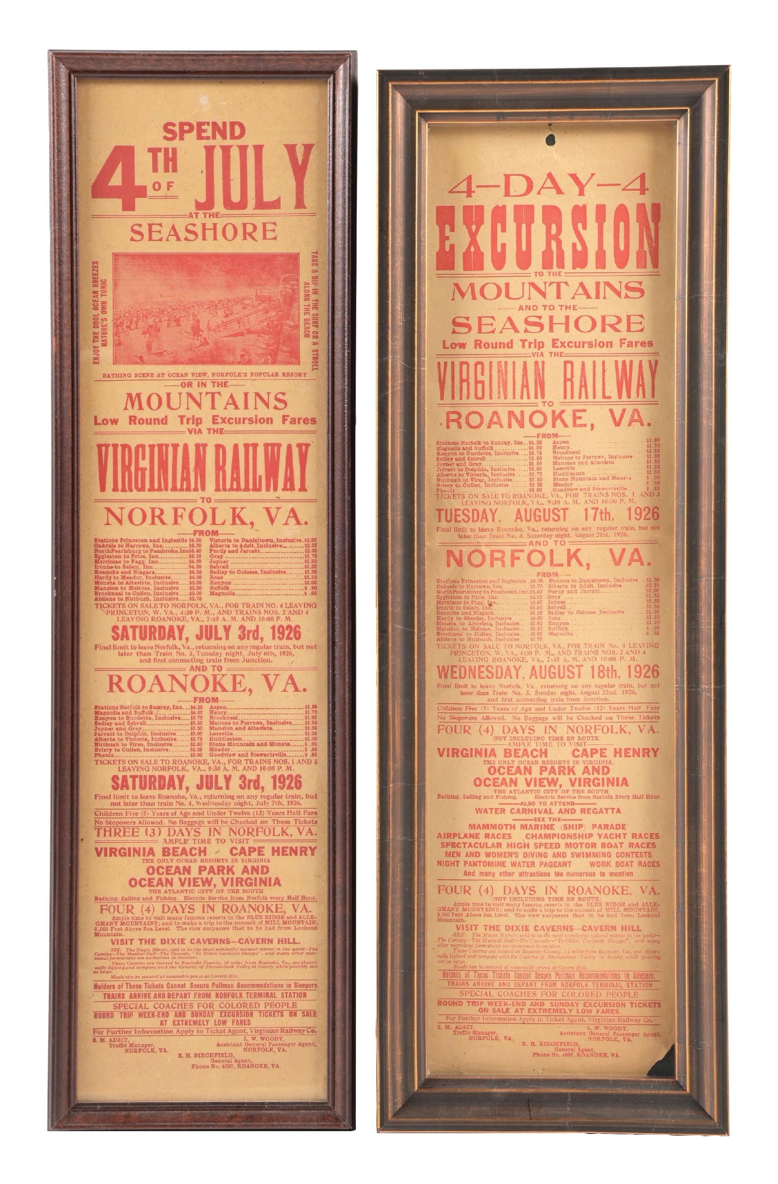 LOT OF 2 RAILROAD EXCURSION BROADSIDES (1 of 2)