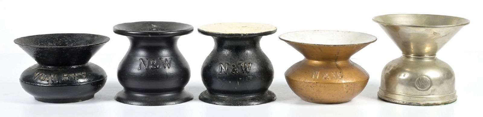 LOT OF 5 RAILROAD SPITTOONS (1 of 4)